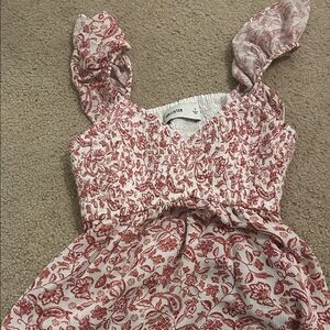 Hollister Red and White Floral Dress
